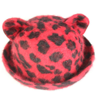Cat ears hat sexy leopard print hat female winter hat fashion cat small fedoras