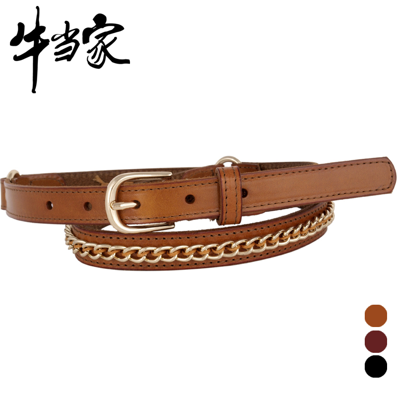 Cattle belt female all-match genuine leather strap Women fine cowhide women's strap np532