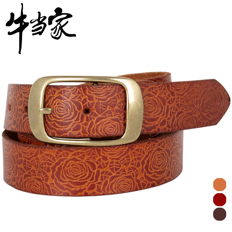Cattle belt female genuine leather strap Women first layer of cowhide jeans belt female fashion np270