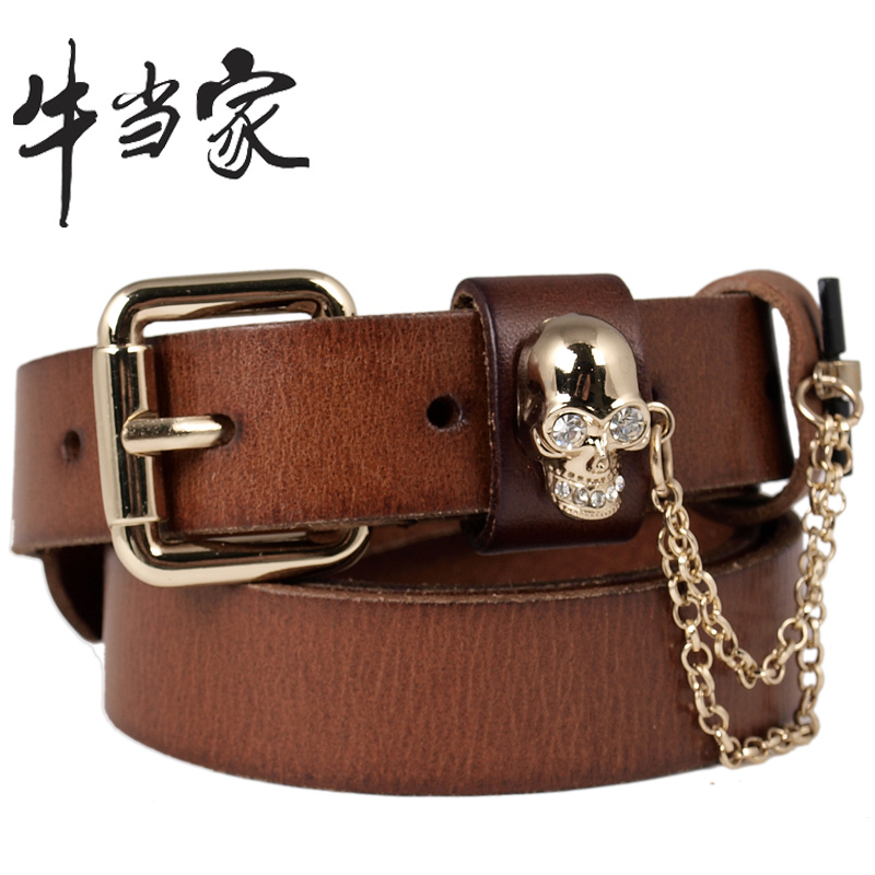 Cattle cummerbund cowhide genuine leather cummerbund first layer of cowhide strap thin belt all-match fashion np810