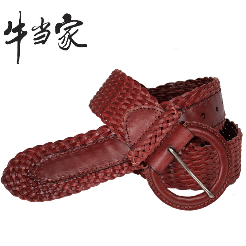 Cattle knitted cowhide cummerbund genuine leather strap female belt female belt first layer of cowhide np806
