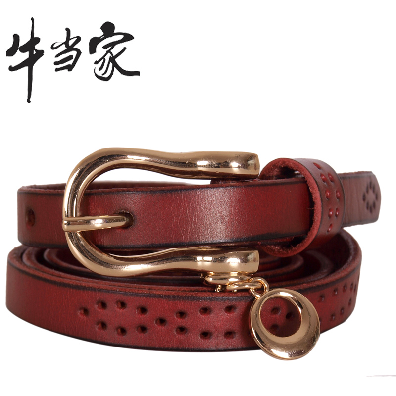 Cattle women's belt fashion strap Women genuine leather thin belt female all-match belt female 753