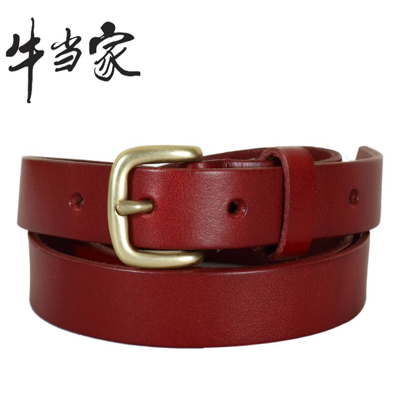 Cattle women's strap buckle genuine leather belt female copper first layer of cowhide genuine leather all-match np150