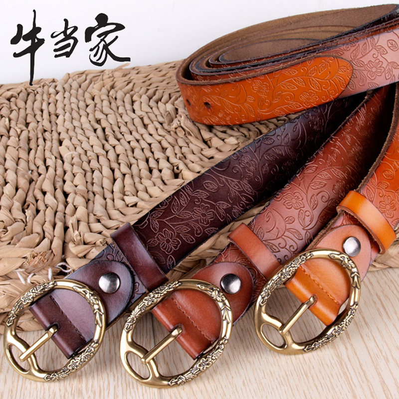 Cattle women's strap cowhide belt Women casual all-match jeans belt genuine leather np289