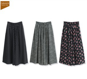 Catworld 2012 autumn and winter women 12000880 ruffle pattern wool knitted long culottes