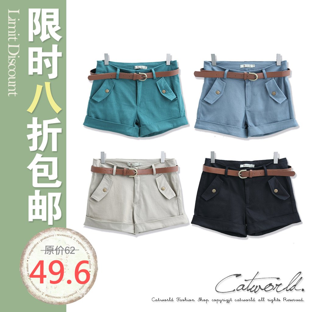 CATWORLD spring 2012 14000558 strap classic fashion shorts