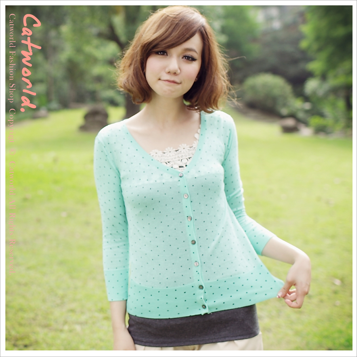 Catworld summer 2012 15002253 small polka dot cardigan outerwear
