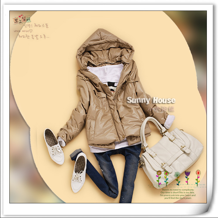 Cc5-2 autumn and winter women detachable cap candy color wadded jacket outerwear small cotton-padded jacket