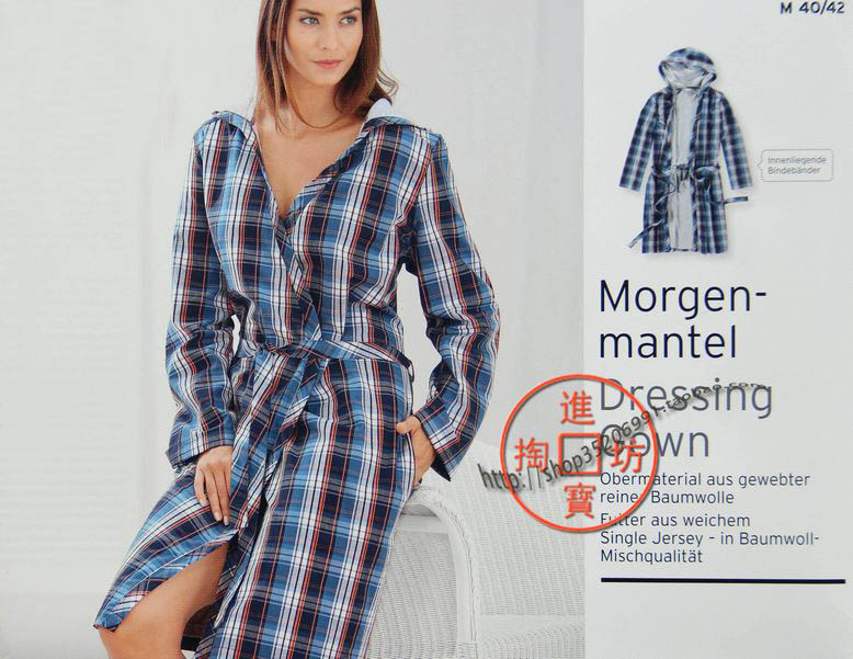 Cd1225 single medium-long with a hood dressing gown lounge lovers design Free Shipping
