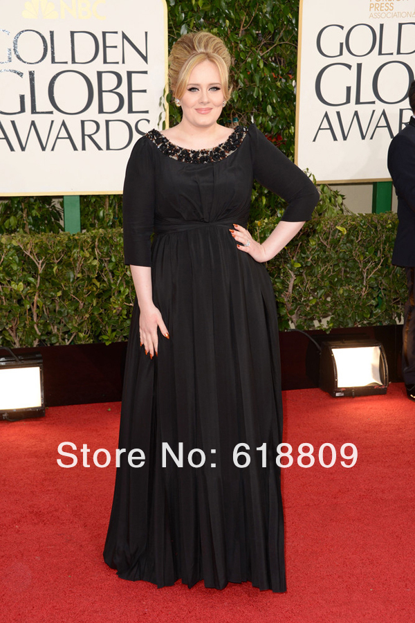 Celebrity Dresses Evening gowns Adele Dresses Red Carpet Gowns Round-neck Half Sleeve Chiffon Party Dresses Prom Dresses