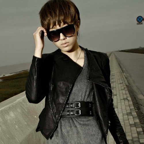 Cerlony]Free Shipping Fashion Womens Korea Sexy Leather Hot Black Ladies leather Jacket Coat Fur Clothing PU03