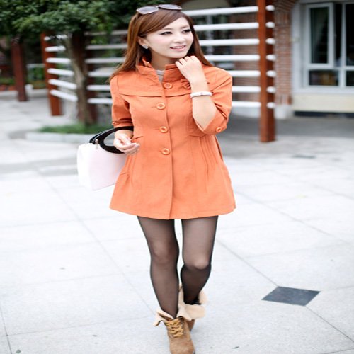 [Cerlony]Free Shipping New Fashion Candy Color Long Trench Coat For Women Coat Outerwear Casual Windbreaker Womens  Trench07