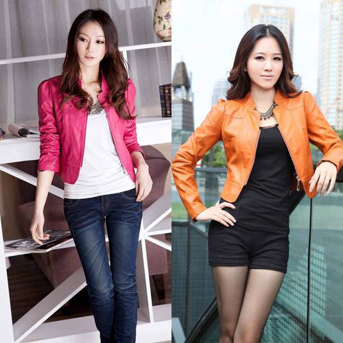 [Cerlony]Free Shipping Sexy Brand Celebrity PU Leather Jacket Tops Women Lady Coat Leather Shorts Motorcycle Biker Jackets PU15