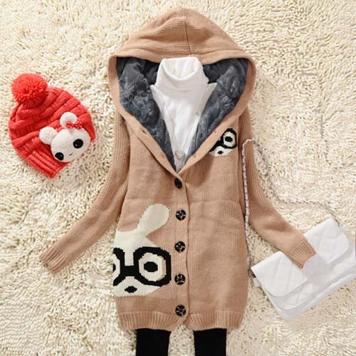 [Cerlony]Free Shipping Sweater Women Winter Fashion Women's Cardigan  Long Sleeve Hoodie Coat Trench Knitwear Knitted Sweater07