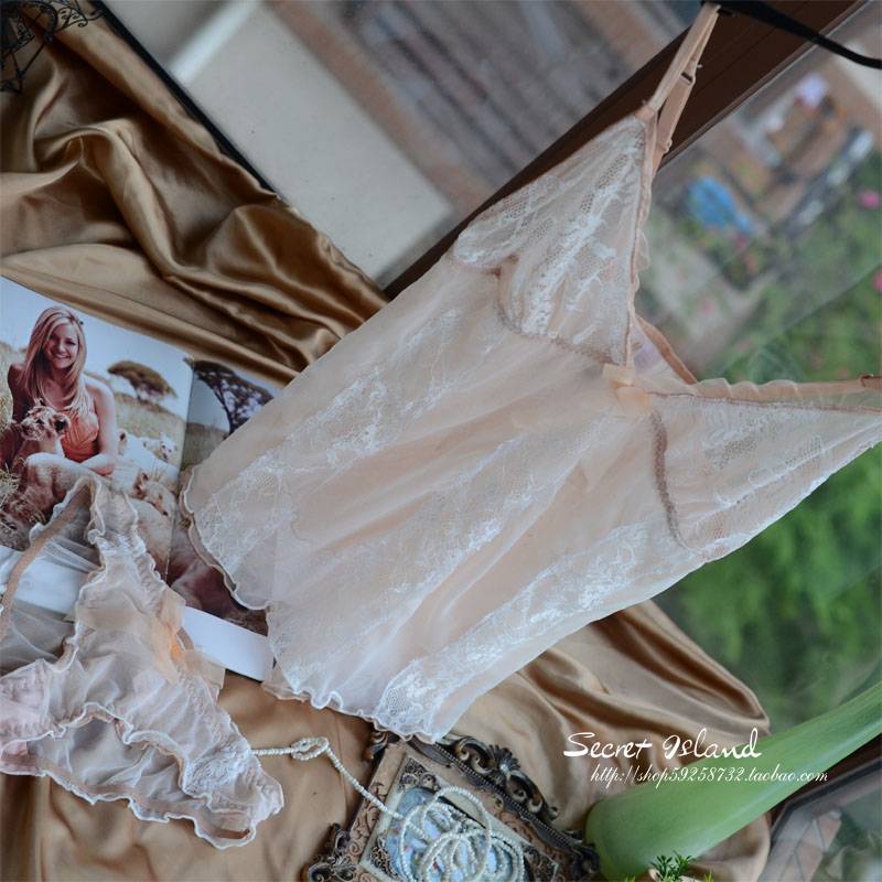 Champagne color white double layer gauze lace vest set