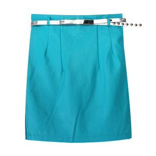 Channel-z 2012 autumn and winter fashion ol candy color high waist placketing slim hip short skirt step half-length leather