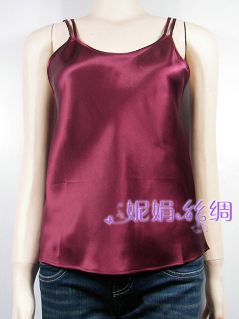 Charm pure silk spaghetti strap top double silk vest silk top