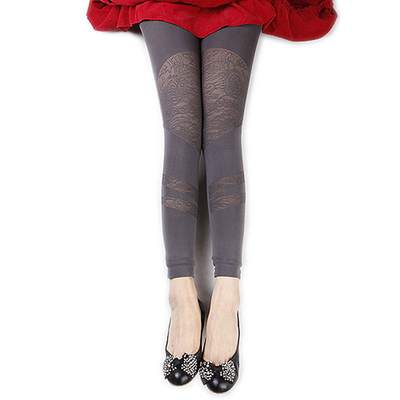 Charm winter exquisite jacquard pattern wood wincey thickening warm pants ankle length trousers