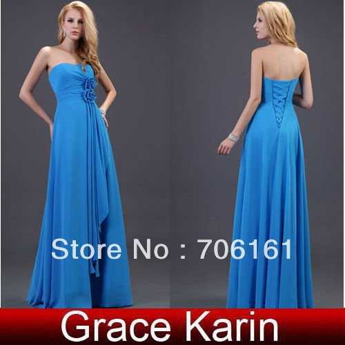 Charming and Elegant!GK Stock Strapless Chiffon Bridesmaid Gowns Ball Party Prom Evening Dress 8 SizeCL3420