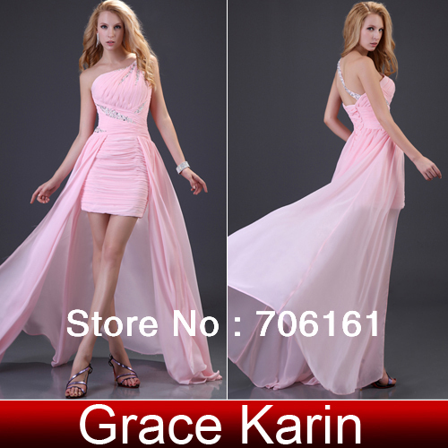 Charming Design  ! GK Sexy Stock One Shoulder Chiffon Party Gown Prom Ball Evening Dress 8 Size CL3828