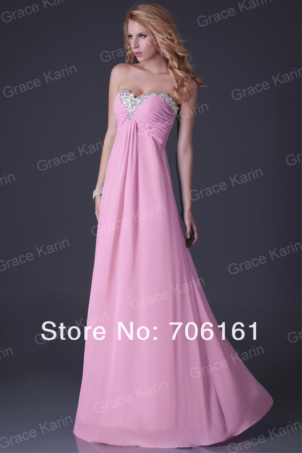 Charming Design ! GK Sexy Stock Strapless Bridesmaid Gown Prom Party Chiffon Evening Dress 8 Size CL3819