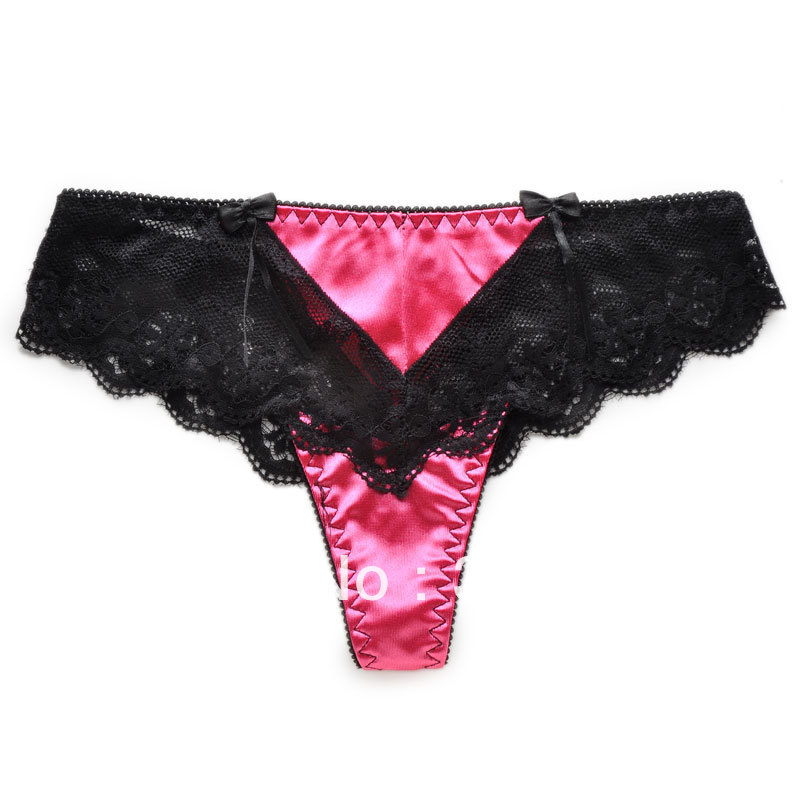 Charming sexy lace decoration t panties thong women's sexy underwear