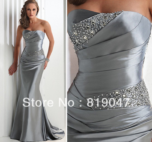 Charming Silver Mermaid Ball/Evening gown/Party/Prom dress/SZ 6-8-10-12-14-16