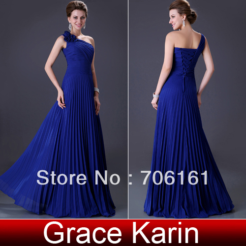 Charning design !GK Stock One Shoulder Pleated Party Gown Prom Ball Evening Dress 8 SizeCL3467