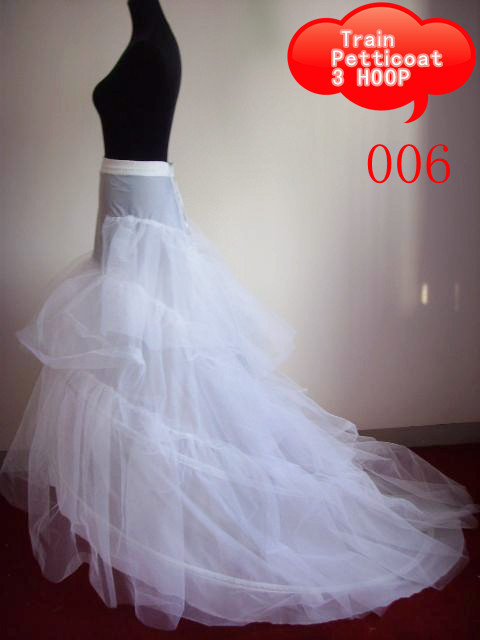 Cheap Bridal Dress Crinoline Long Train Petticoat Skirt Slip Wedding Accessories YH-005