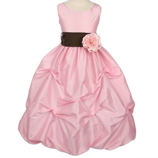 cheap Cute Angel  Lovely Belt with handmade flower pink Flower Girl Dress