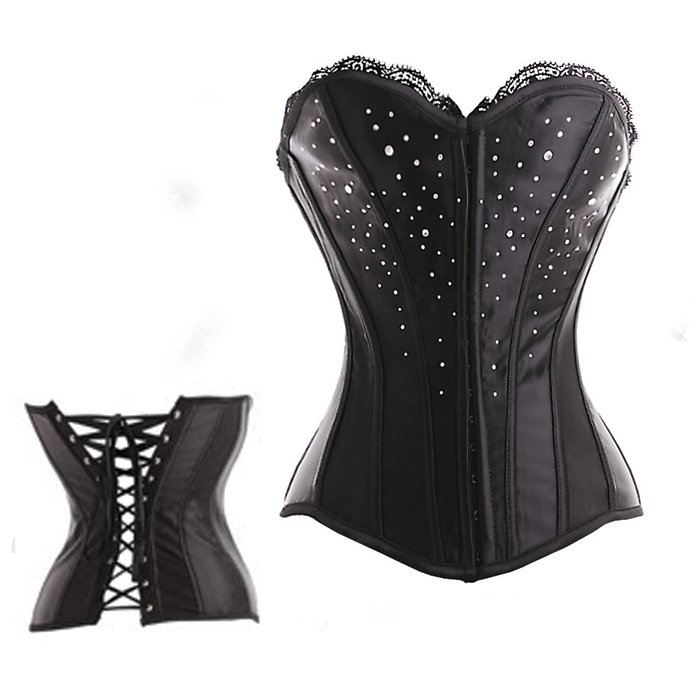 cheap hotsale women's overbust rhinestone corselet from size S,M,L, XL size