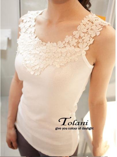 Cheap Jewelry  Elegant  tank top lace crochet cheap sleeveless t-shirt   bottoming vest spring/autumn  vest B11.5