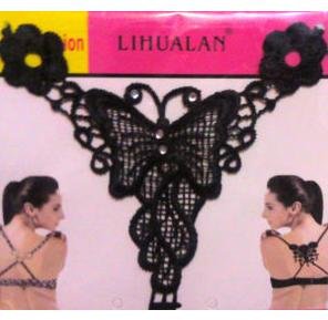 Cheap Sexy Black Lace Butterfly Pattern Bra Strap Adjustable wholesale