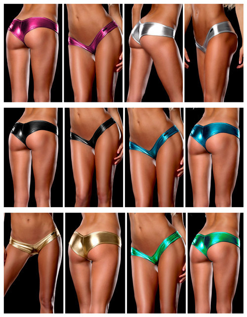 Cheaper Hot Sexy 6 Colors Metallic Micro Shorts Panty Thong Free Shipping @T1243