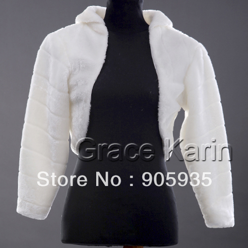Cheaper Price! Fast Delivery 5pcs/lot Fashion Womens Winter wedding faux fur jacket bolero wraps CL2621