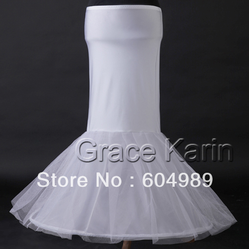 Cheaper Price! Free Shipping 3pcs/lot White Women Wedding Bridal mermaid 1 hoop crinoline petticoat CL2712