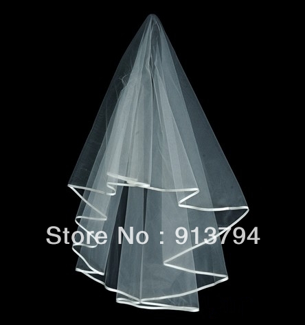 Cheapest Simple White Wedding Dress Veil Hair Accessories New Design Short V-03