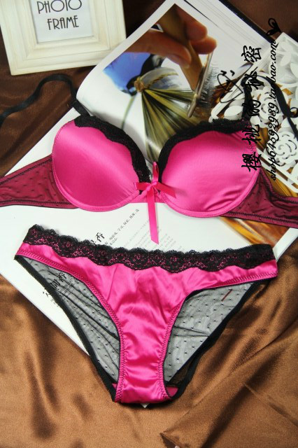 Cherry dinisee noble occulting pink sexy push up bra set