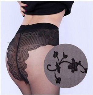 Cherry In The Eden, Free Shipping, 12D Plum Blossom Tatoo Stockings, Tight Black Panty Hose, PH065