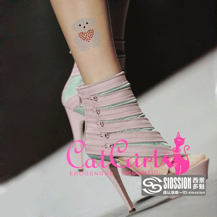 Cherry In The Eden, Free Shipping, Catgirl 20D Rhinestone Lovely Bear Stockings Socks