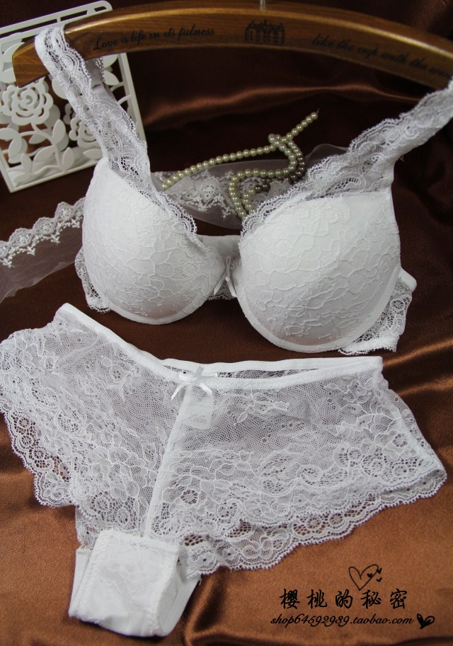 Cherry underwear la senza white sexy lace bra set