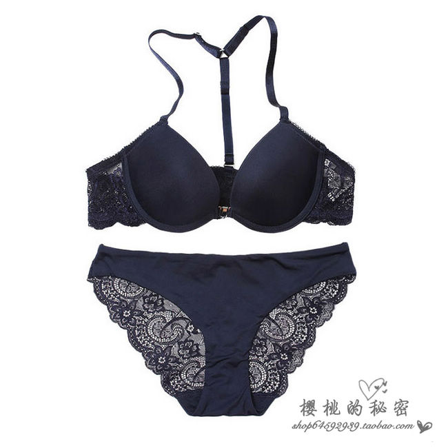 Cherry victoria sexy aesthetic lace push up bra set