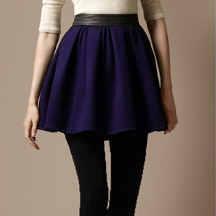Cherryko woolen puff skirt ! top leather autumn and winter woolen short skirt asos