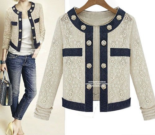 CHIC color block patchwork coat jacket without closure