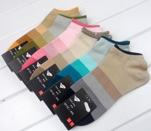 Chic Graded Color Women Boat Socks,Brand Invisible Soxs,24 Pair/Lot+Free shipping