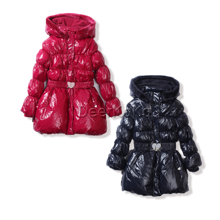 Chicc thick thermal long design female child down coat