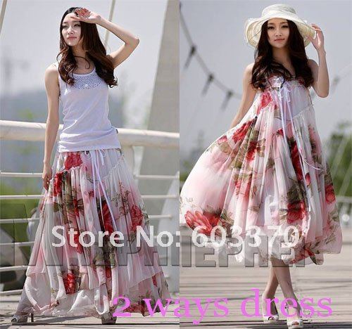 Chiffon Magic Dress 2 Ways for Wear Ball Gown for Women