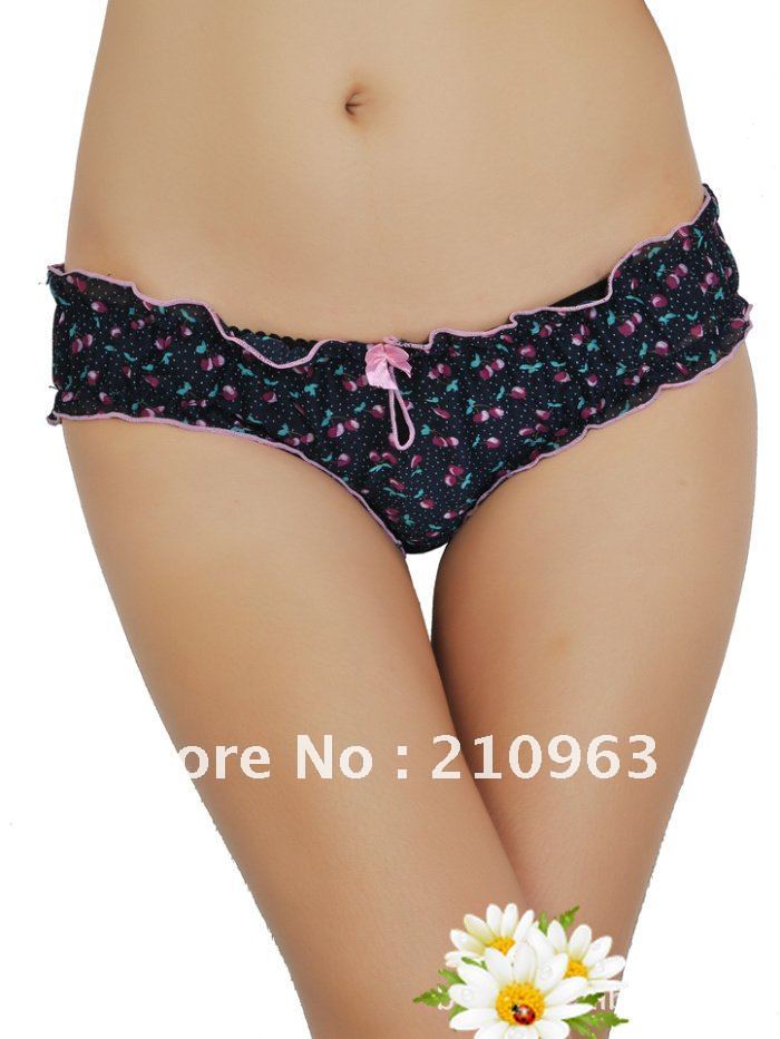 Chiffon Sexy  Ladies  Lingerie Women Briefs  Underwear Bowknot  Panties  10Pcs/lot