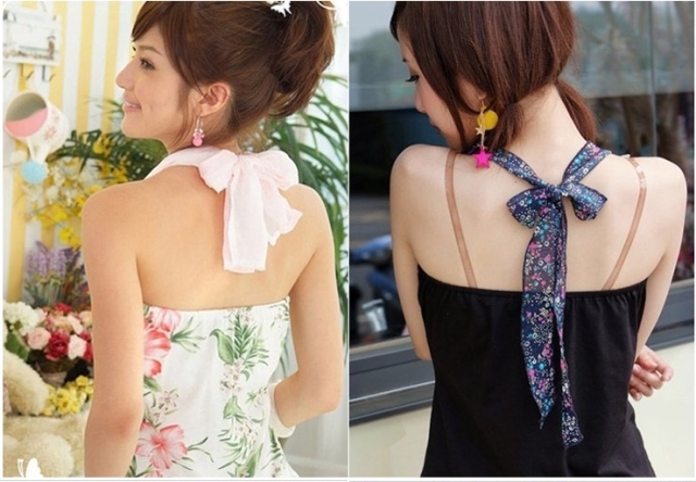 Chiffon silk 2011 summer fashion underwear belt pectoral girdle big bow steps halter-neck shoulder strap