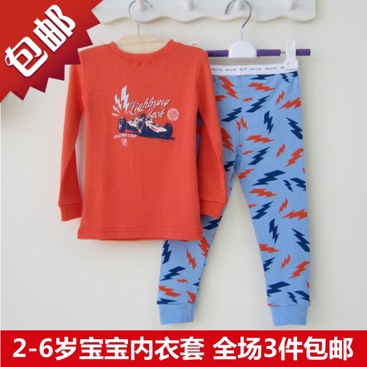 Child 100% cotton clothing clothes male autumn and winter 100% cotton underwear set chiddler male child female child long johns